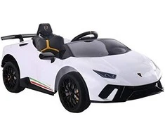 Lean Cars Vienvietis elektromobilis vaikams Lamborghini Huracan, baltas
