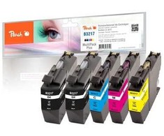 Peach PI500-225 kasetė su rašalu 5 vnt. Pakaitalas Standartinė išeiga Juoda, Žydra, Purpurinė, Geltona