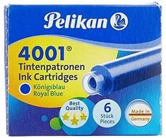 Rašalo kapsulės Pelikan TP/6, trumpos, mėlynos (6 vnt.) 1223-012