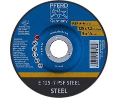 Plieno šlifavimo diskas PFERD PSF Ø125x7x22mm A30