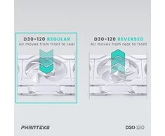 PHANTEKS D30 PWM reguliarus oro srautas D-RGB, 3 pakuotės - 120 mm, balta