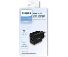 Philips DLP2620/12 USB 17W | 2.4A Juodas