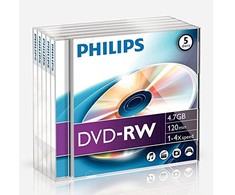 „Philips“ DVD-RW 4,7 GB 5 vnt. dėklas, 4 folijos dėklas