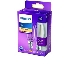 Philips LED žvakė E14 2 pak. 2W (25W) 2700K 250lm Vintage