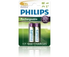 Įkraunama baterija Philips AA 2600 mAh 2 lizdinės plokštelės