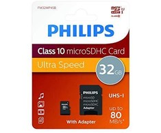 Atminties kortelė „Philips Micro SDHC“ kortelė 32 GB, 10 klasės UHS-I U3, įsk. Adapteriai
