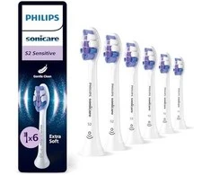 6 dalių šepetėlių galvučių pakuotė Philips Sonicare Sensitive HX6056/87, baltos spalvos