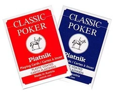 Piatnik klasikinės pokerio kortos 2 kaladės, raudona/mėlyna