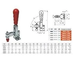 Piher Vertikalus svirtinis spaustuvas M5, 19mm, max 450N