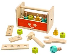 PlanToys lavinamoji priemonė - medinė įrankių dėžė su įrankiais - Robotas (PT5540)