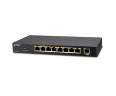 Šakotuvas Planet 8 prievadų 10/100/1000 Gigabit 802.3at POE Ethernet jungiklis ir 1 prievado Gigabit Ethernet jungiklis (120 W POE biudžetas su išoriniu maitinimo šaltiniu)