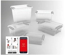 Plastikinė dėžė fiksuojamu dangčiu Pro Box Plast Team 14L permatoma