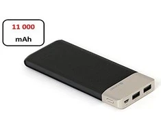 Platinet maitinimo blokas Odinis 11000mAh 2.1A 2xUSB Li-Po, juodas (43793)