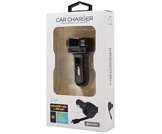 Įkroviklis automobilinis Platinet su MicroUsb laidu (1xUSB 2.4A) juodas