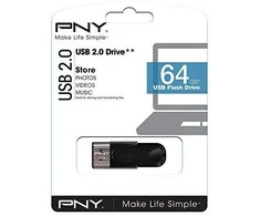 Pny Technologies PNY Attaché 4 2.0 64GB USB atmintinė USB A tipo Juodas