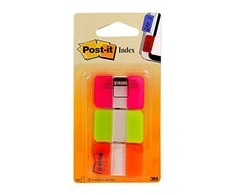 3M Lipnūs žymekliai Post-it, 25,4 x 38 mm, 3 spalvos