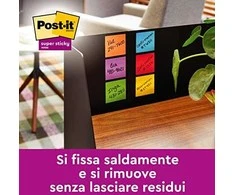 Post-It 3M „Post-it® Super Sticky Notes“, ŽAISMINGI, 76 x 127 mm, 6 x 90 kortelės.