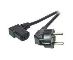Efb Elektronik EFB Netzkabel Schutzkontakt 90°-C13 90°,sw,5,0m,3x1,00mm