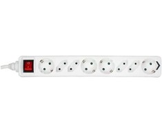 Baltas MicroConnect 8 lizdų maitinimo laidas 3 m