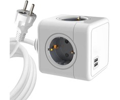 „MicroConnect“ – 4 krypčių „Schuko“, 2 USB prievadų maitinimo blokas – su 1,5 m laidu