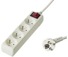PREMIUMCORD Prailginimo laidas 230V 7m, 4 lizdai + jungiklis, baltas