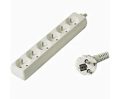 PREMIUMCORD Prailginimo laidas 230V 5m, 6 lizdai, baltas