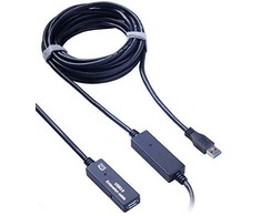 USB kabelis PremiumCord USB-A - USB-A 10 m Juodas (ku3rep10)