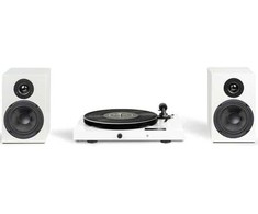 Rinkinys HiFi Pro-Ject JukeBox E1 (baltos spalvos) - kompletny system audio stereo su gramofonem