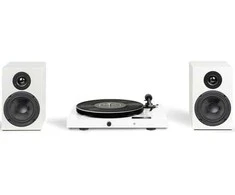 Rinkinys HiFi Pro-Ject JukeBox E1 (baltos spalvos) - kompletny system audio stereo su gramofonem