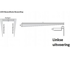 Profiliuotis ACO ShowerStep, metalo matinė, 1490/12.5/36 mm, kairinis