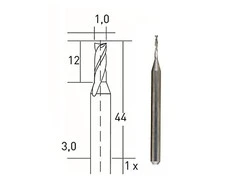 Volframo karbido freza 1mm PROXXON