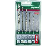 Grąžtas Alpen Twist gręžimo rinkinys (2-8 MM) HSS-G 1/4 colio velenas plienui, ketui, spalvotiesiems metalams, metalui