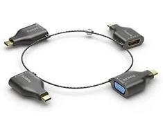 PureLink adapterio žiedas mažas – 4x USB-C – USB-C > VGA/HDMI/miniDP/DP, juodas