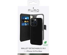 SBS Puro Wallet Detachable MagSafe 2in1 PU Leather with Flap and Wallet Apple iPhone 14 Pro Max – dėklas telefonui juodos spalvos