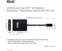 Club 3D Club3D delninis MST USB-C yra DisplayPort, 4K60Hz (M/F)