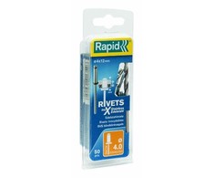Rapid Nerūdijančio plieno kniedės 4x12mm 50 vnt. + grąžtas