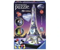3D galvosūkis Disney Eifelio bokštas su šviesa - RAVENSBURGER 3D dėlionė