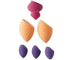 Real Techniques Sponges Set makiažo kempinėlių rinkinys (kempinėlė pagrindo tepimui x2 + mini kempinėlė x3 + kempinėlė kontūravimui)