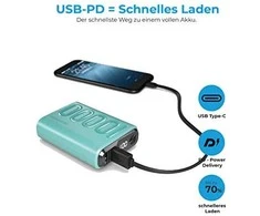 Powerbank Realpower PB-10000PD + 10000mAh mėlyna