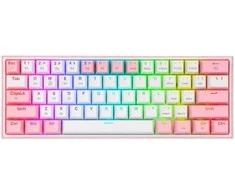 Klaviatūra Redragon Fizz Pro K616 balta ir-rožinė