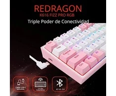 Klaviatūra žaidimams Redragon Fizz Pro K616 Redragon Mechaninė Raudona Switches belaidė mechaninė su pašvietimu balta