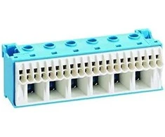 Hager Self- sugavimo blokas 63A QC mėlyna 26 jungtys 33 x 105 x 34mm (KN26N)