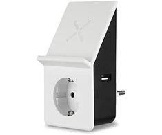 REV USB įkrovimo adapteris su belaidžiu įkrovimu + 1x lizdas