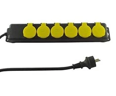 REV Multiple Socket Outlet IP44 6 kartus 1,4m