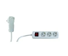 REV Multiple Socket Outlet 2m 3 kartus Plokščias kištukas w. jungiklis baltas