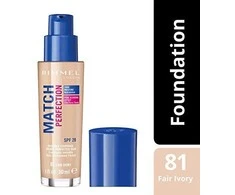 Rimmel London Match Perfection 24HR SPF20 Foundation 081 Fair Ivory, 30 ml