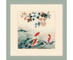 RIOLIS – Create It Yourself – Siuvinėjimo rinkinys „Šokančios žuvelės“ 1574 (40 x 40 cm)