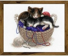 Kittens In A Basket siuvinėjimo rinkinys iš RIOLIS Nr.: 1724