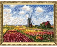 Tulpių laukas (pagal C. Monet paveikslą) - rinkinys siuvinėjimui iš RIOLIS Nr:1643