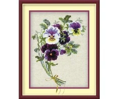 RIOLIS – Create It Yourself – Siuvinėjimo rinkinys „Našlaičių puokštė“ 1020 (24x30 cm)
